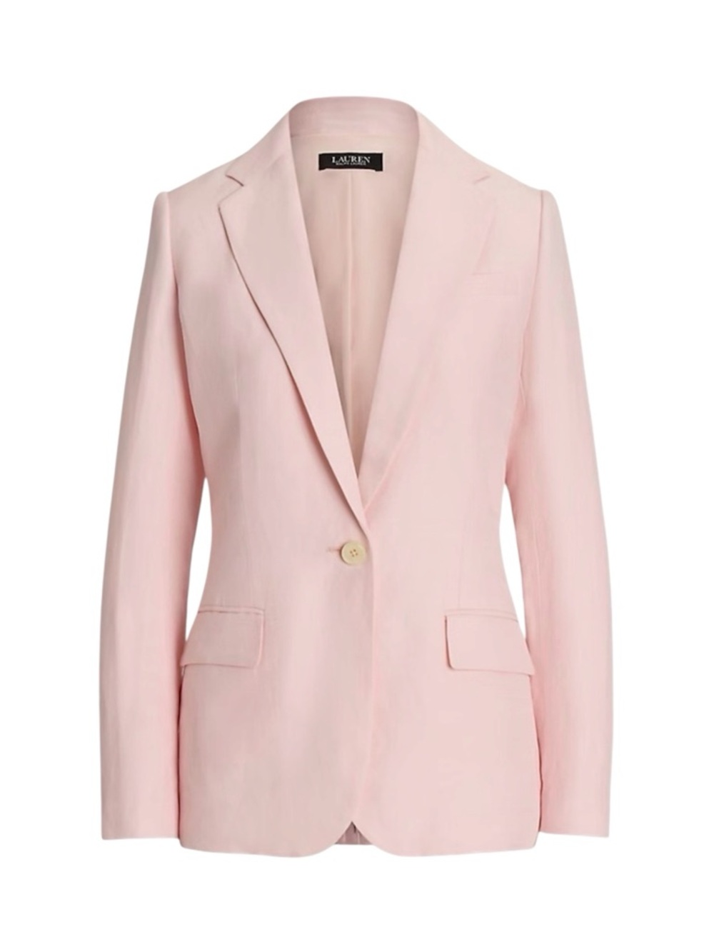 NWT Lauren Ralph Lauren Linen-Blend Twill Wilona Blazer In Pink - Size 8